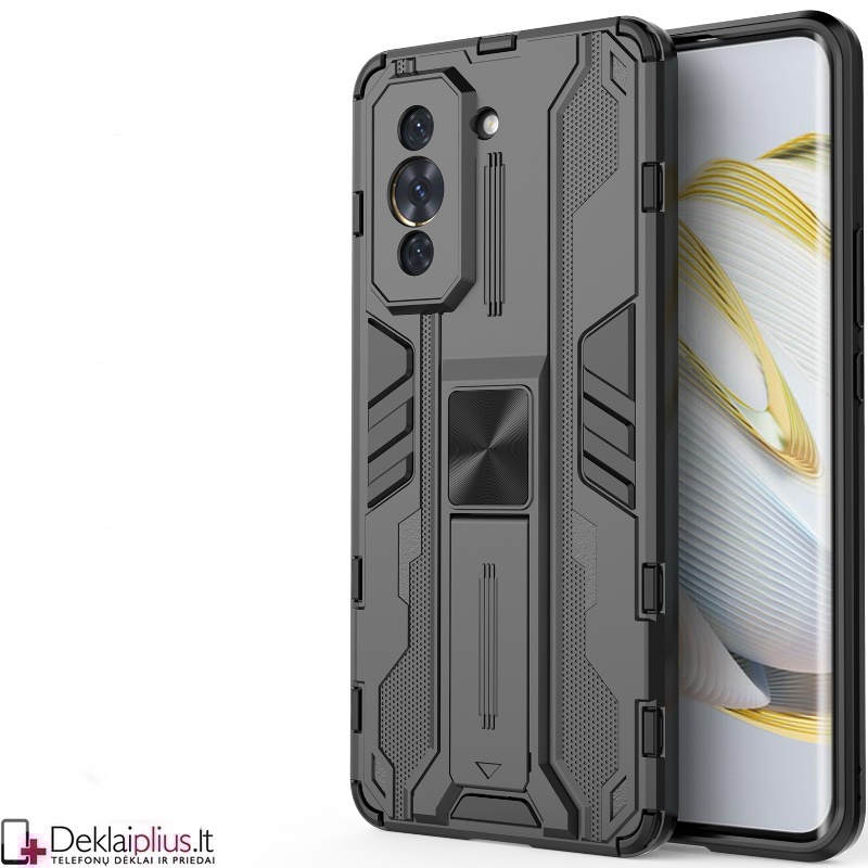 Šarvuotas dėklas su kojele - juodas (Huawei Nova 10 Pro) Šarvuotas dėklas su kojele - juodas (Huawei Nova 10 Pro)